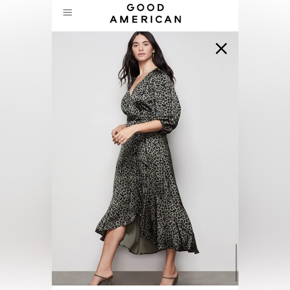 GOOD AMERICAN the sage leopard wrap dress - Picture 2 of 4